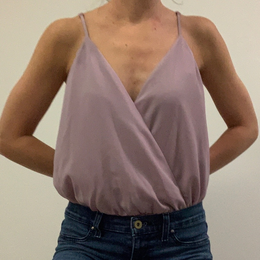 Purple spaghetti strap bodysuit